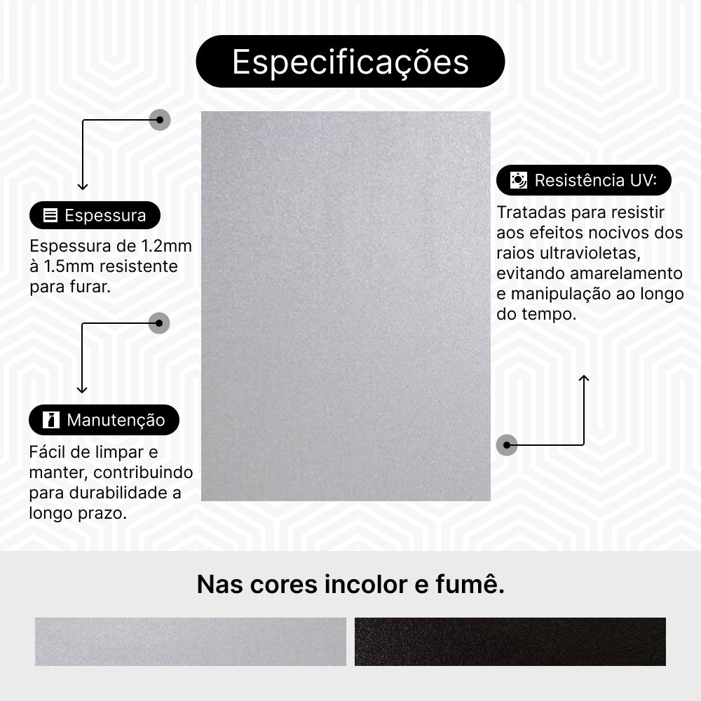 Kit 4 Chapas de Acrílico para Box e Gabinetes 90x98cm Incolor Sob Medida