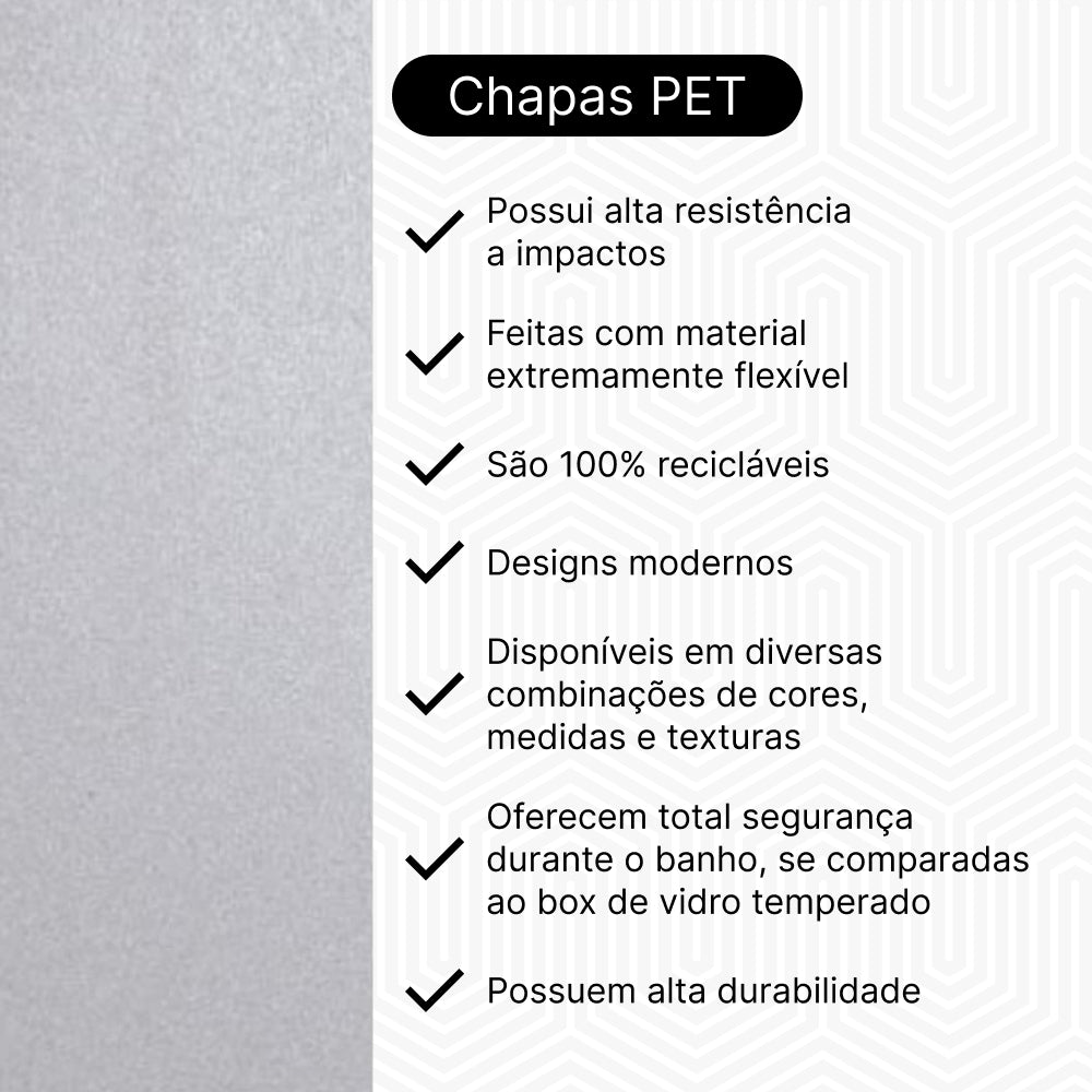 Kit 4 Chapas de Acrílico para Box e Gabinetes 90x98cm Incolor Sob Medida