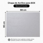 Kit 4 Chapas de Acrílico para Box e Gabinetes 90x98cm Incolor Sob Medida