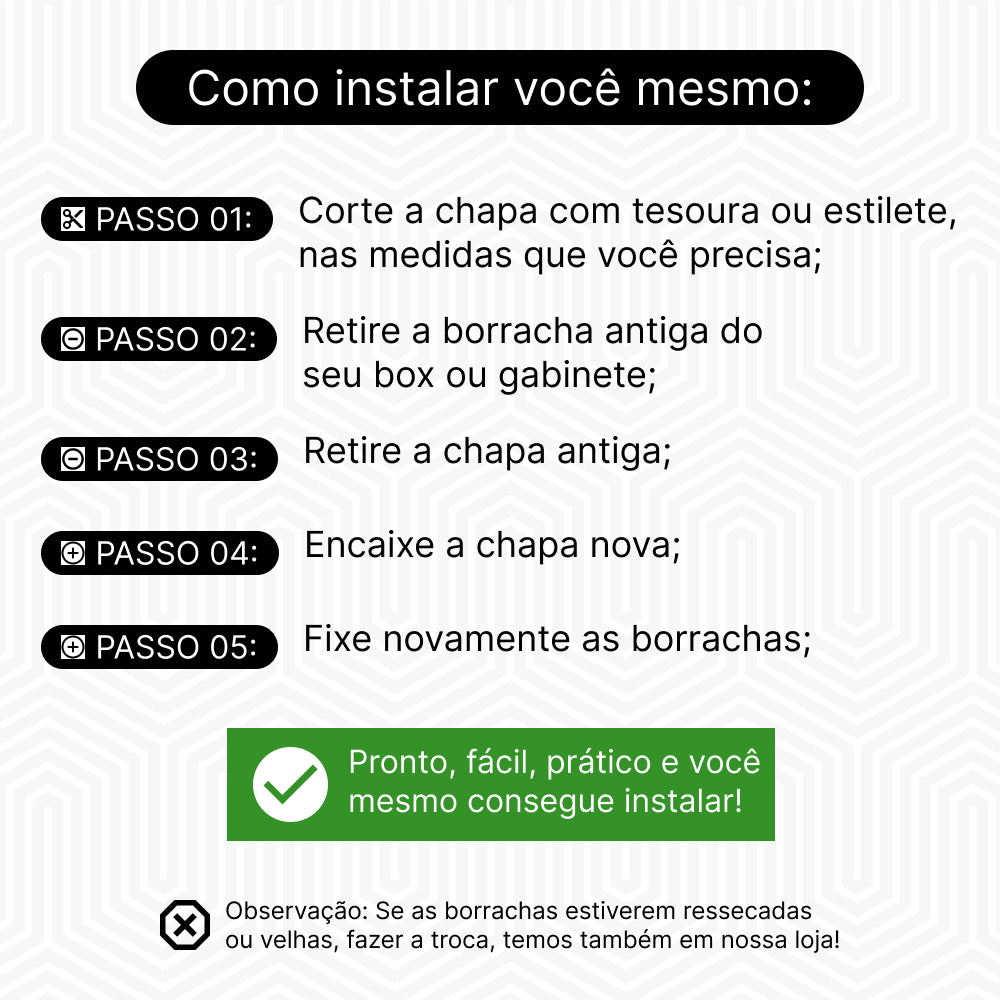 Chapa De Acrílico Para Box E Gabinetes 1,96mx90 Pet 1.5mm Fumê e Incolor Sob Medida