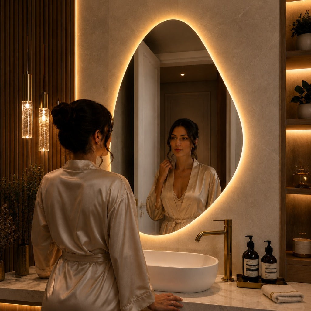 Espelho Orgânico LED FONTE Quente, Fria Ou Sem LED Decorativo
