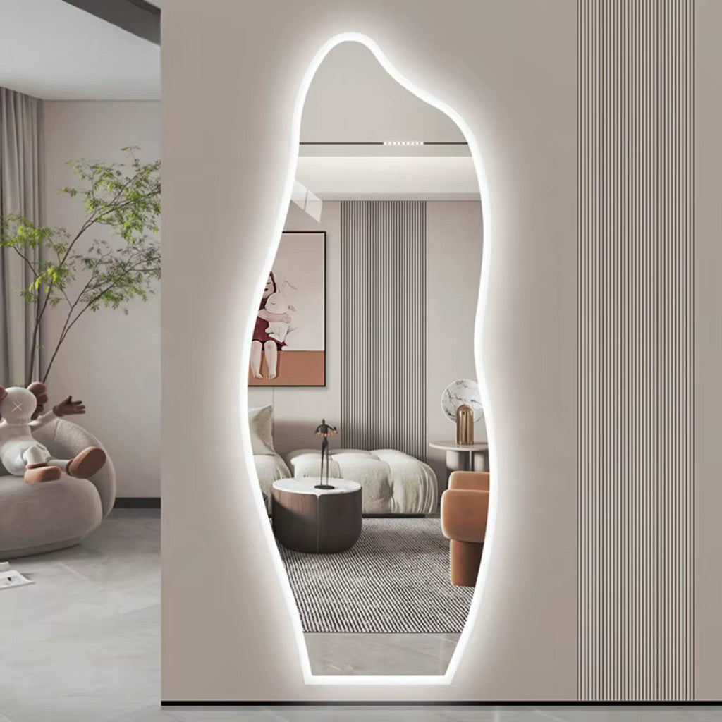 Espelho Organico Com Led Decorativo Para Sala, Quarto, Salão de beleza Fácil de Instalar