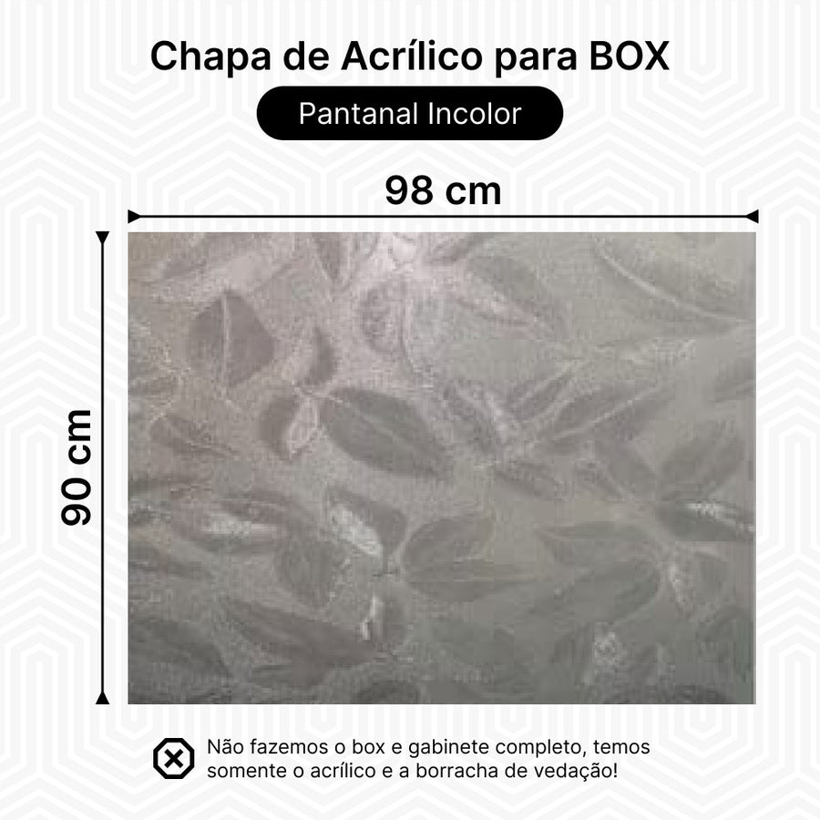 Chapa Para Box, Gabinete De Acrílico 90x98 Pantanal Incolor