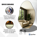 Espelho Orgânico LED 90X60 Lapidado Moderno Grande C/ SUPORTES MULTIDIRECIONAL Fácil de Instalar