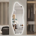 Espelho Orgânico Led 110cm 50cm Luz Branco e Luz Amarela Flame Premium Quarto Sala Salão Loja Instalação Fácil