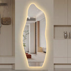 Espelho Orgânico 110cm 50cm LED Quente/Frio/S/LED Flame Premium Quarto Sala Salão Loja Instalação Fácil