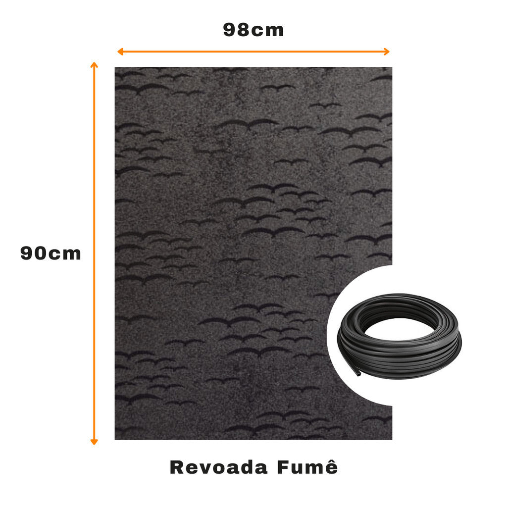 Kit 2 Chapas de Acrílico 90x98cm + 8 Metros de Borracha para Gabinetes de Pia e Box Banheiro Fumê e Incolor