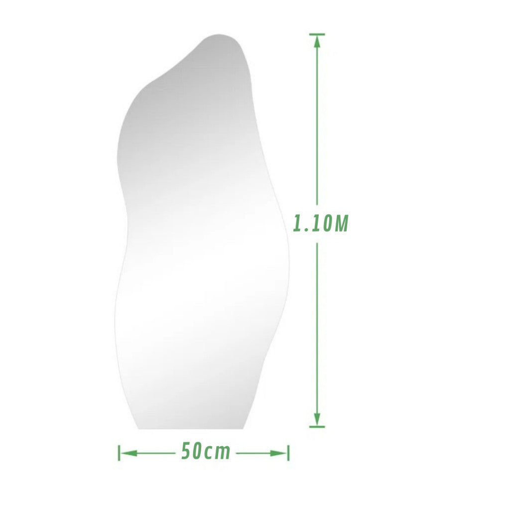 Espelho Orgânico 110x50 Grande Corpo Inteiro Moderno Lapidado Com Suporte