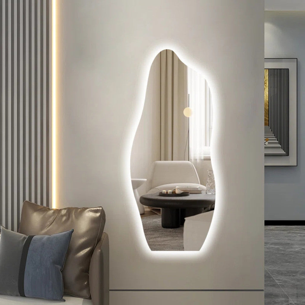 Espelho Organico Com Led Decorativo Para Sala, Quarto, Salão de beleza Fácil de Instalar